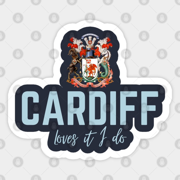 Cardiff, Loves it I do, Cardiff supporter Sticker by Teessential